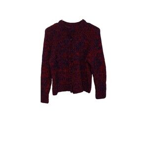 Homemade‎ Red and blue knit button cardigan